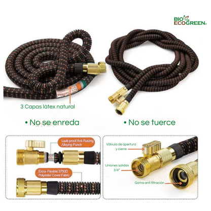 Manguera 30 mts expandible retráctil.