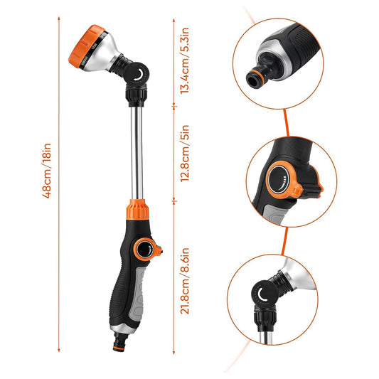 Pistola de Riego Telescópica Jardín 8 En 1.
