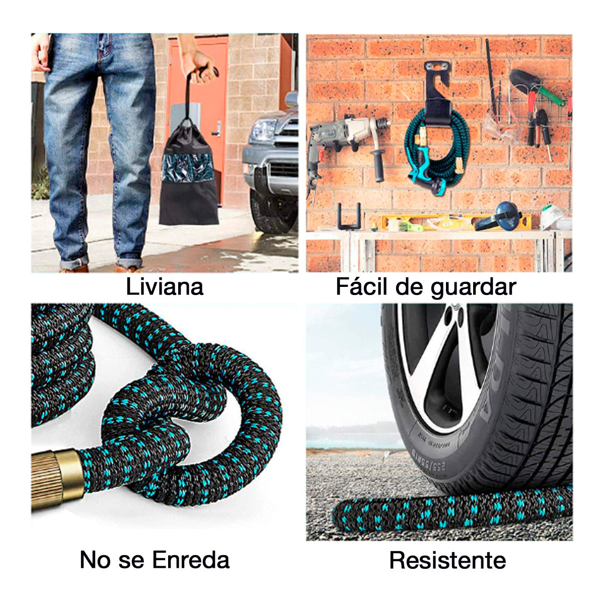 Manguera 30 mts expandible retráctil.