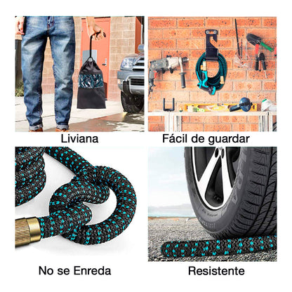 Manguera 30 mts expandible retráctil.